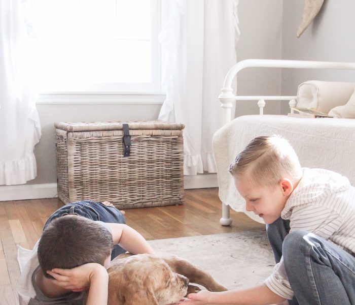 A super sweet playroom design featured in a beautiful Indiana farmhouse