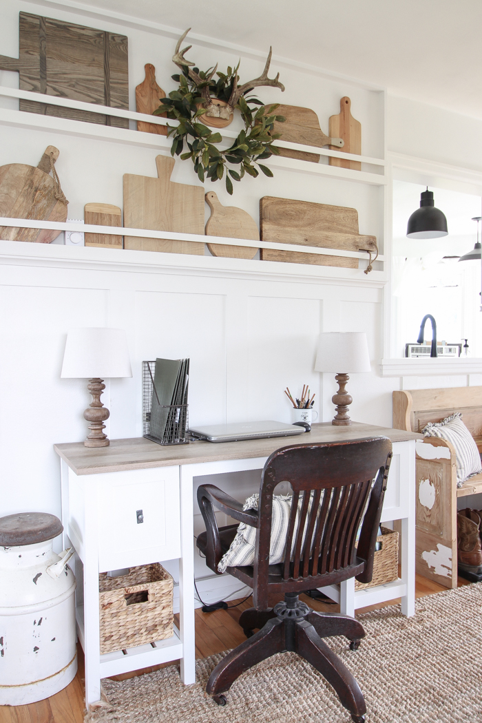 Step inside this beautiful Indiana farmhouse entryway decorated with a mix of timeworn antiques and unique DIY projects!