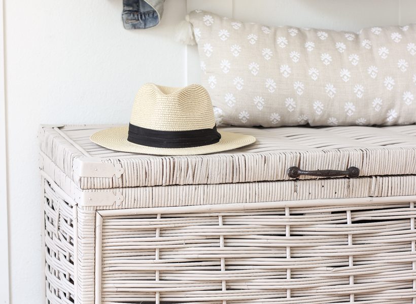 Wicker trunk in an entryway