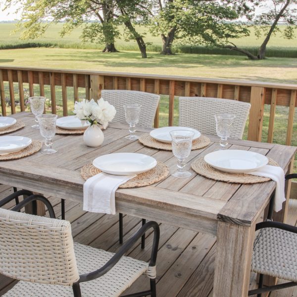 Learn how to restore and protect outdoor wood furniture from home blogger and interior decorator Liz Fourez