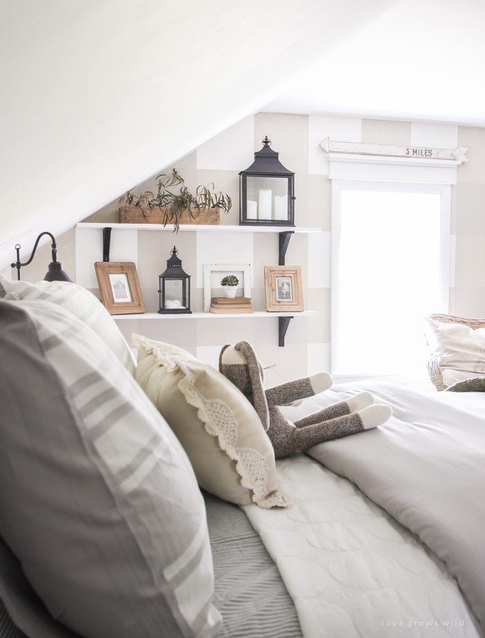 An awkward attic space turns into a charming little boy's farmhouse bedroom!