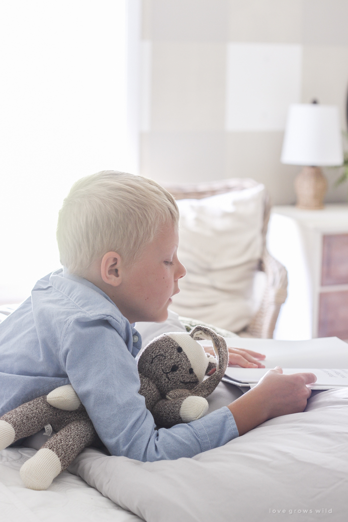 An awkward attic space turns into a charming little boy's farmhouse bedroom!