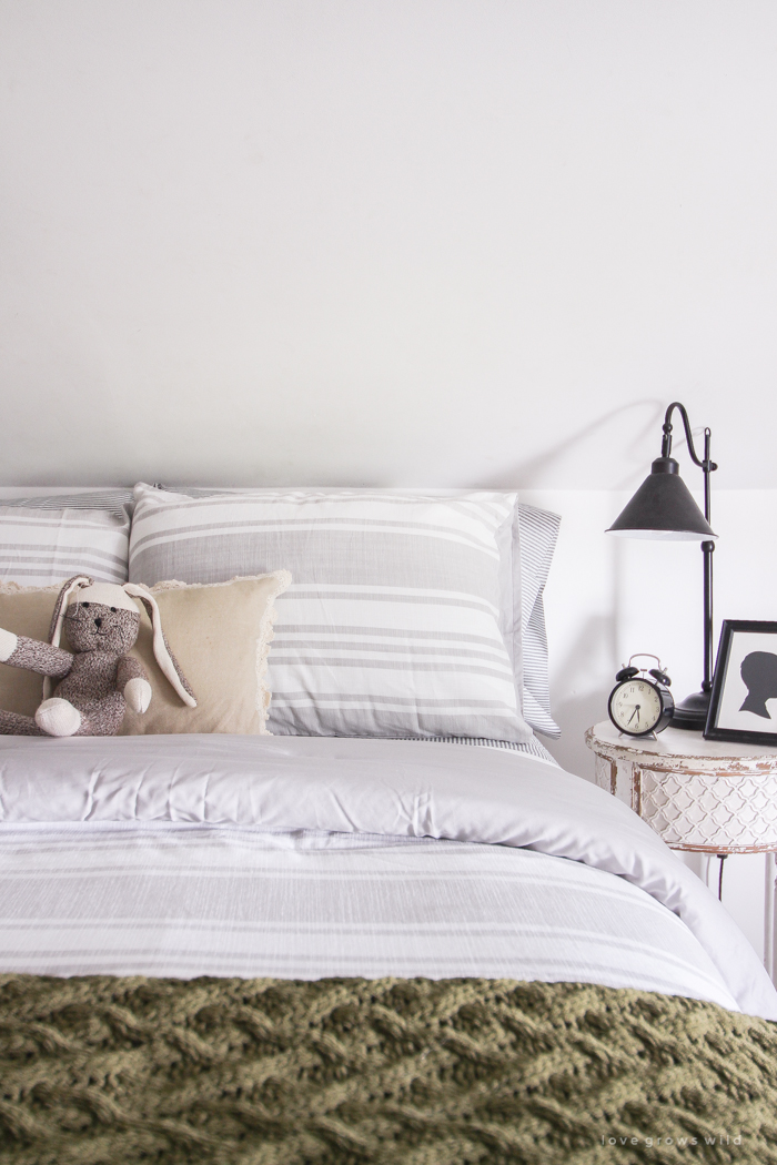 An awkward attic space turns into a charming little boy's farmhouse bedroom!