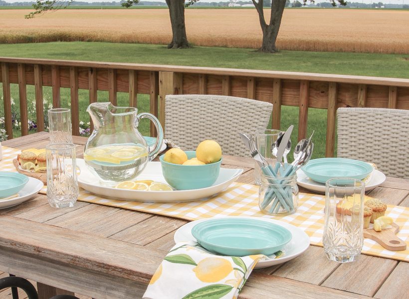 Designer and blogger Liz Fourez shows how to put together a simple, but charming lemon inspired table setting for summer.