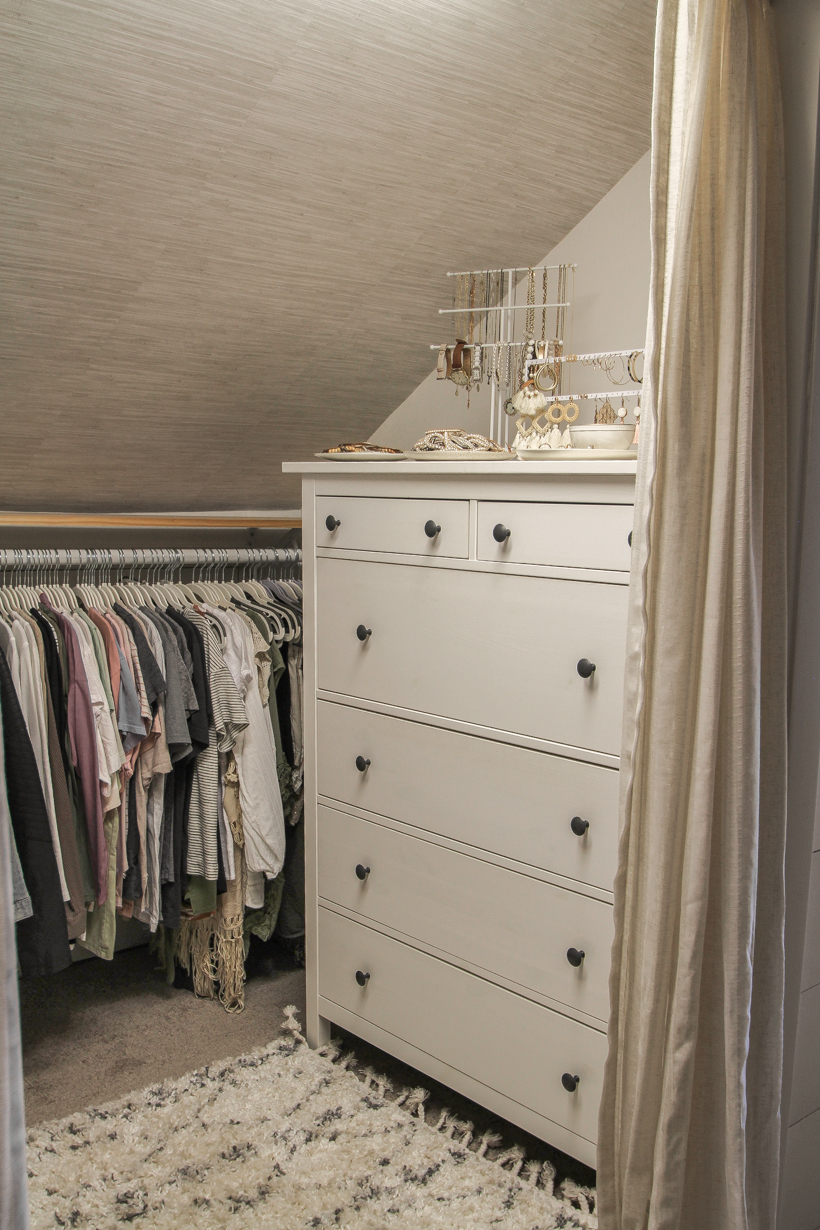 A beautiful closet makeover with ideas for organizing, storage and more from interior decorator and home blogger Liz Fourez