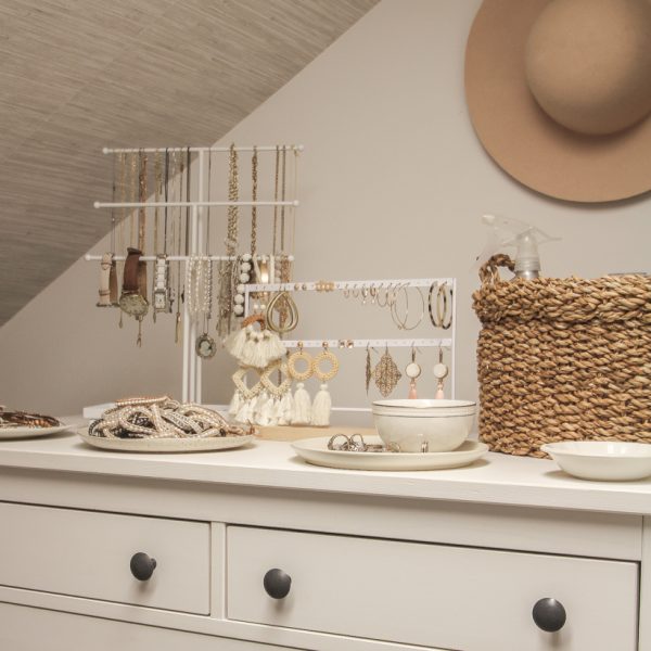 A beautiful closet makeover with ideas for organizing, storage and more from interior decorator and home blogger Liz Fourez