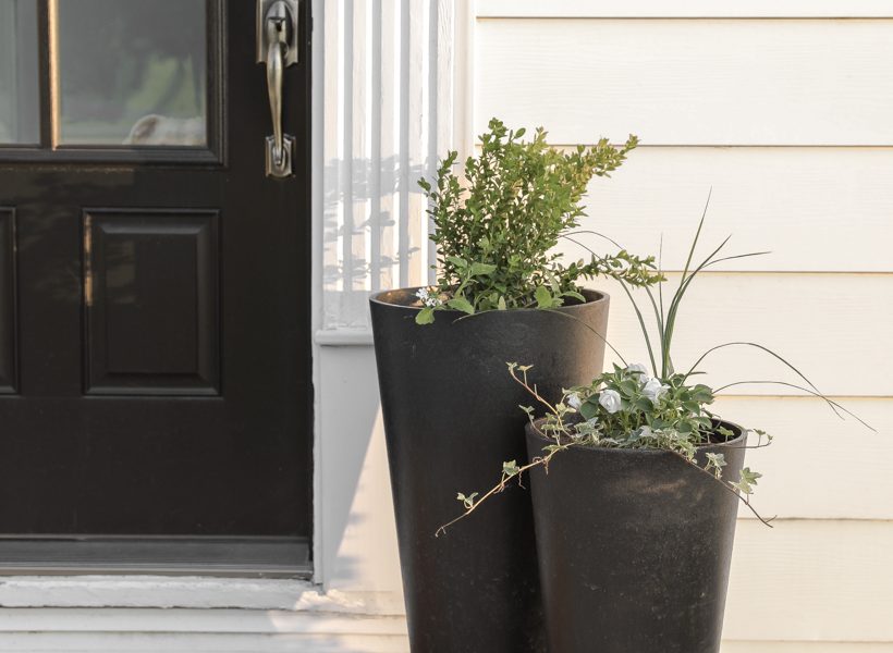 Black and white front porch design