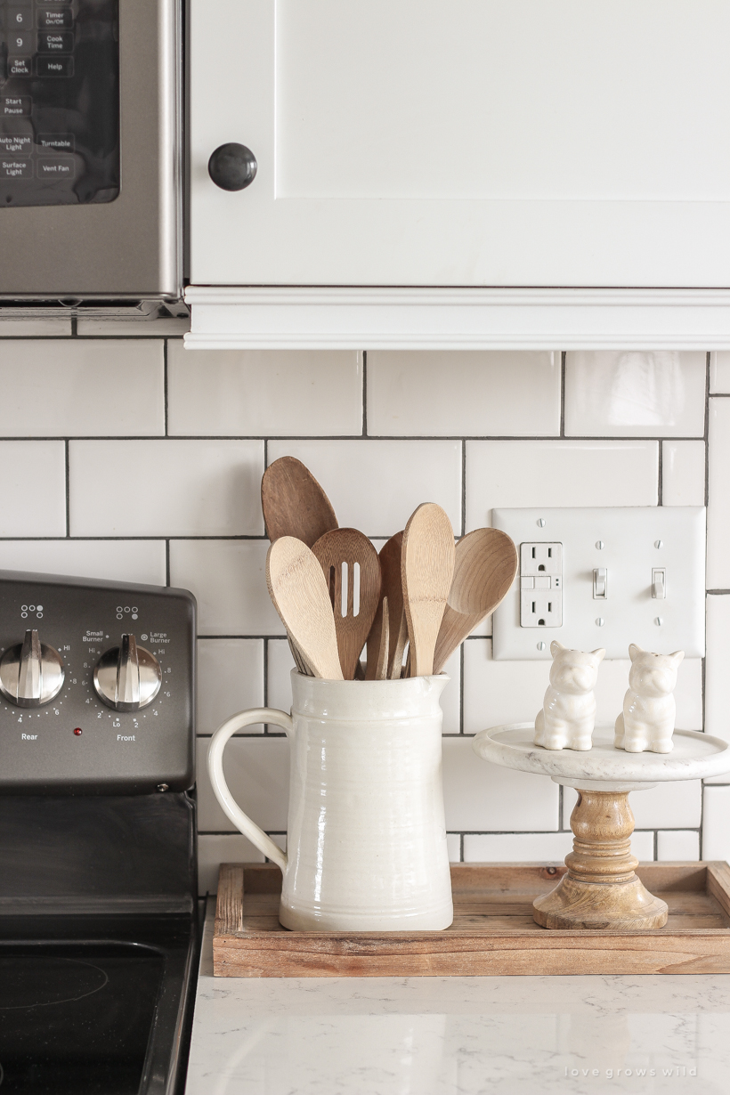 Kitchen Curtains + Counter Styling