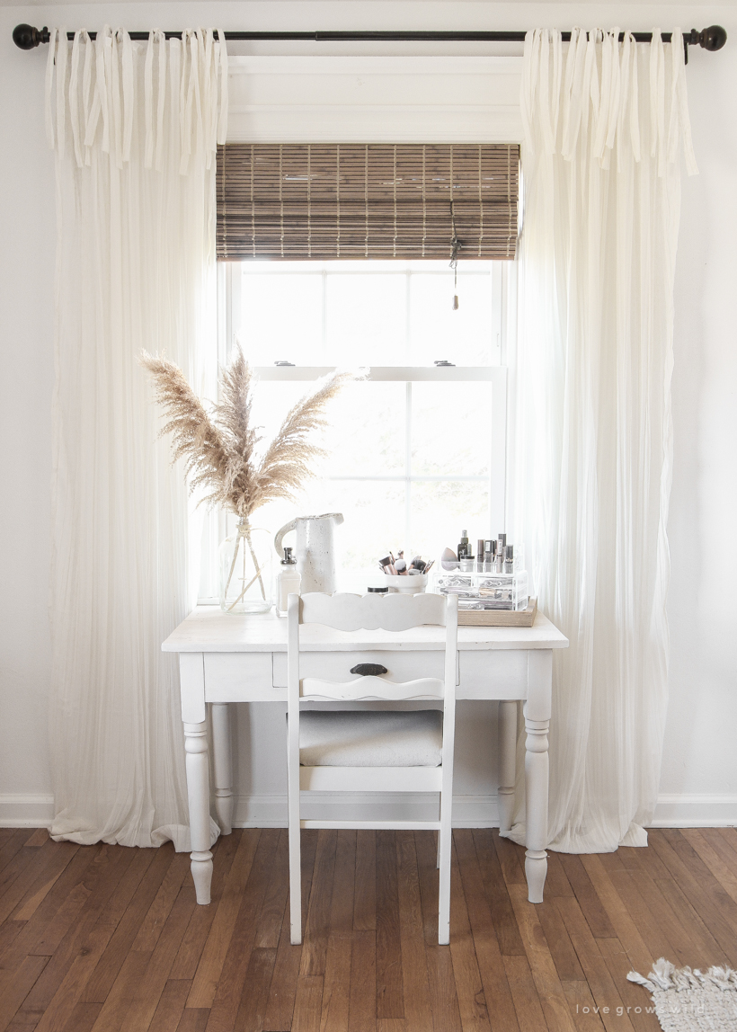 a light, bright + neutral home office