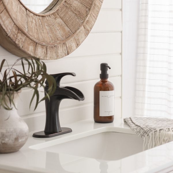 One Simple Way to Style Your Sink | Home blogger and interior decorator Liz Fourez shares tips for easily elevating your kitchen and bathroom