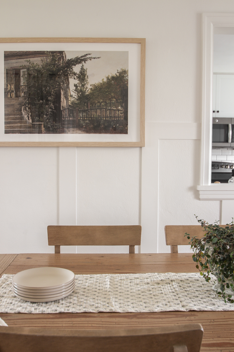 Artwork inspiration in the dining room of blogger and interior decorator, Liz Fourez