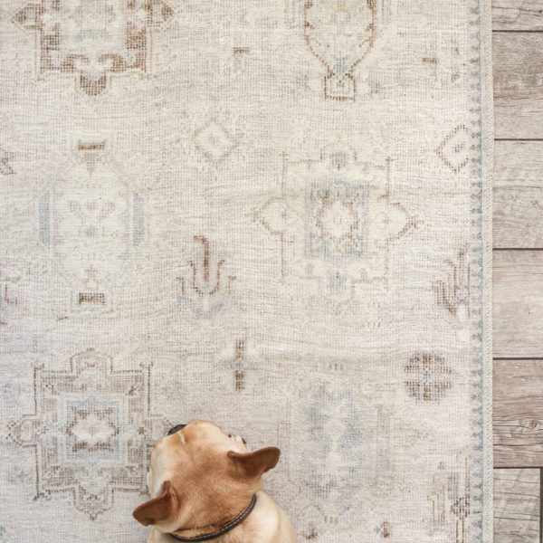 WASHABLE rugs! Home blogger and interior decorator Liz Fourez tests out a washable rug in her kitchen.