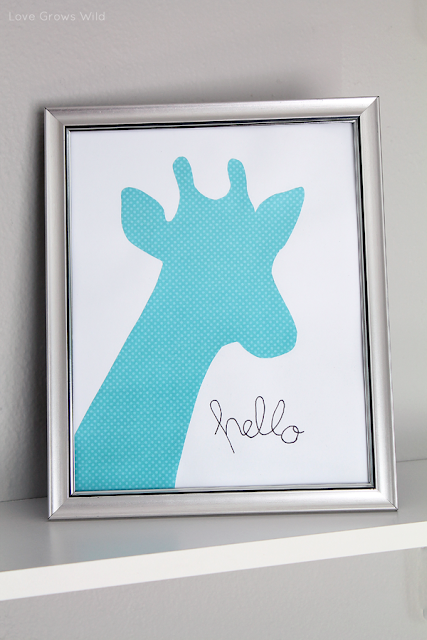 Inexpensive Framed Giraffe Kids Art by Love Grows Wild