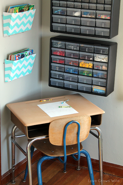 Kid's Creative Center by www.lovegrowswild.com #kids #art #playroom #storage